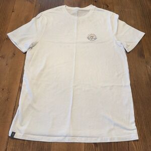 Free Fly Shirt Mens Large White Fish Logo Cotton Short Sleeve Tee Light